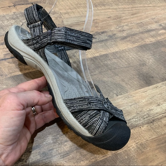 Keen Black and White Sandals with Protective Toe Bumper - Picture 9 of 11